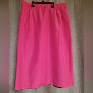 Vintage Harvey Benard Pink A line lined pleated skirt w/pockets gold button back
